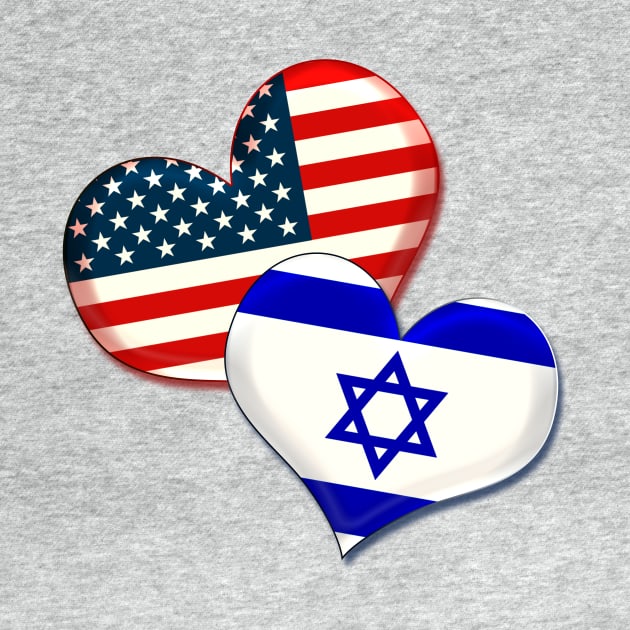 USA and Israel hearts by Gaspar Avila